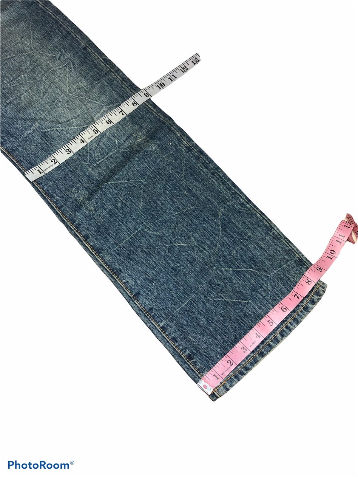 Japanese Brand CO&LU BACK SPELLOUT DENIM Size US 31 - 8 Thumbnail
