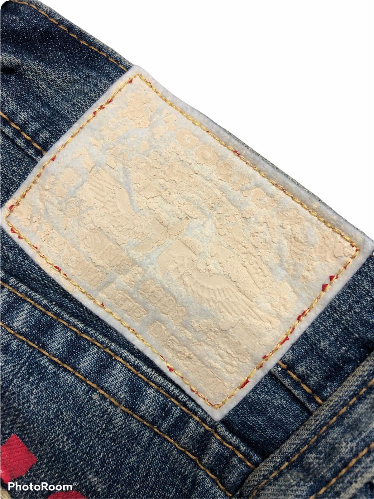 Japanese Brand CO&LU BACK SPELLOUT DENIM Size US 31 - 5 Thumbnail