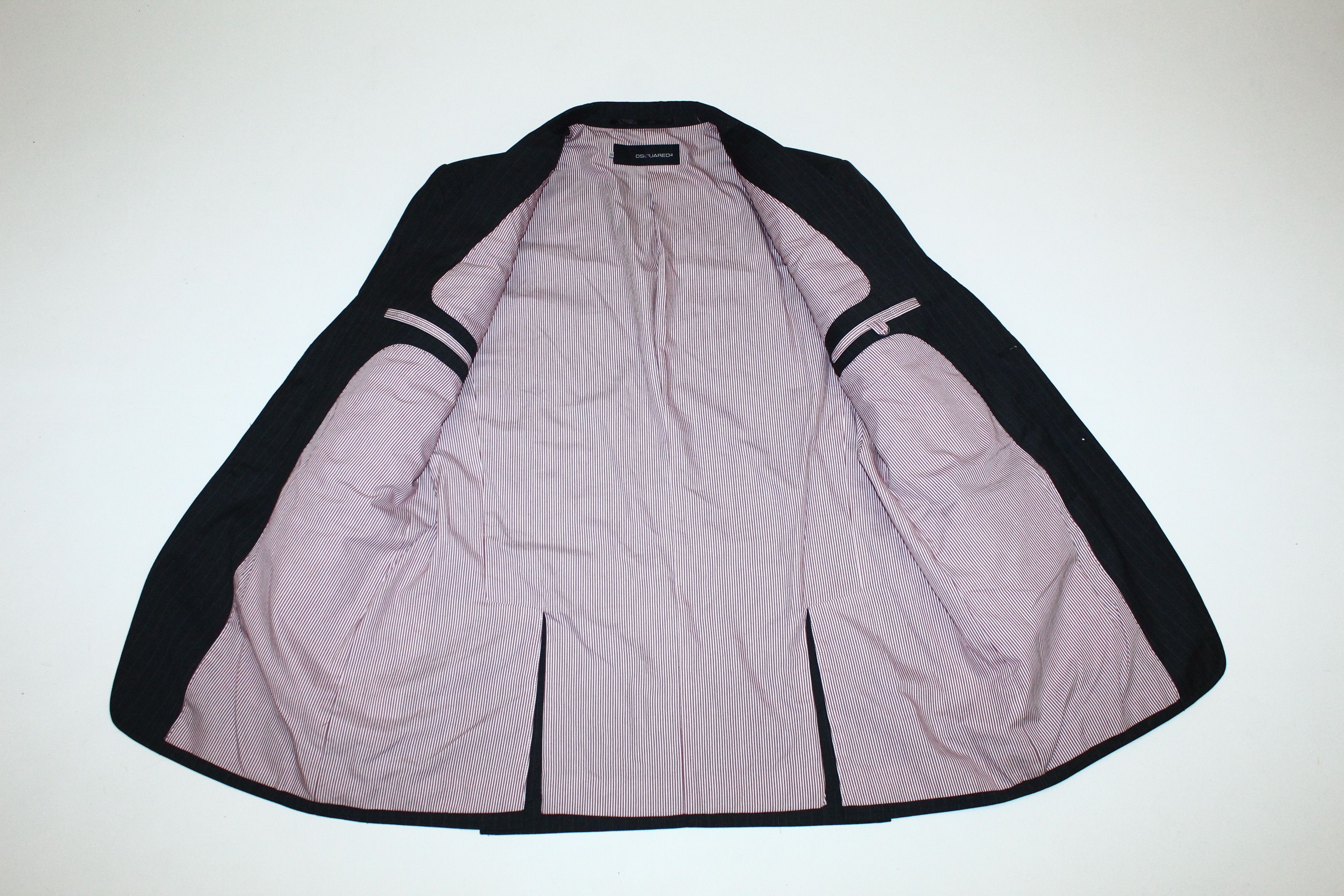 Dsquared2 Dsquared2 Slim Fit Pin Striped Charcoral Black Blazer Size US L / EU 52-54 / 3 - 7 Thumbnail