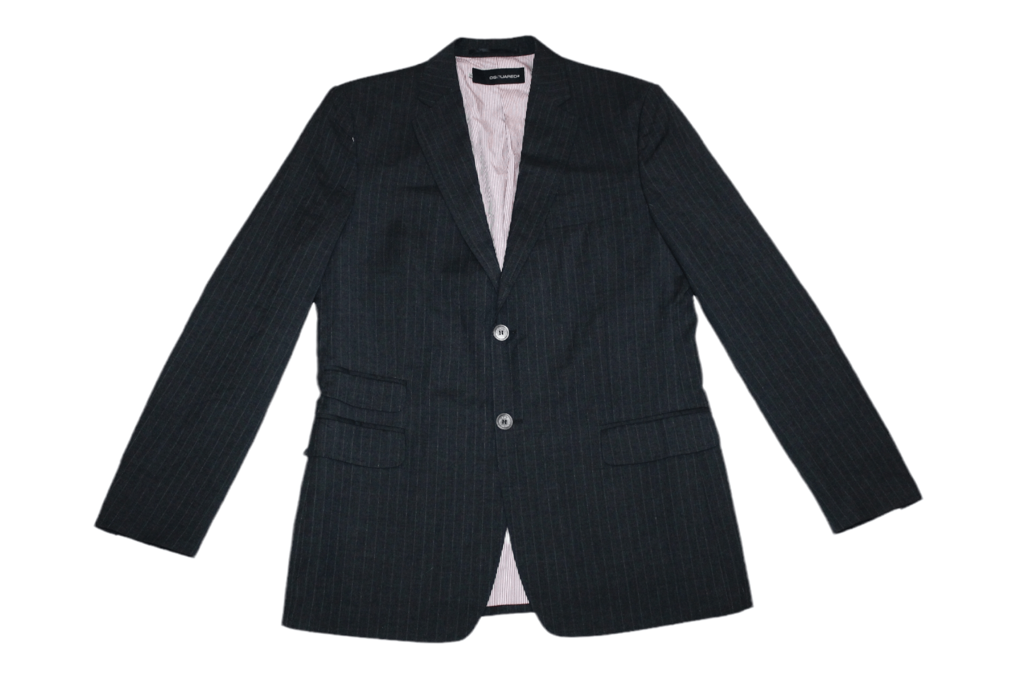 Dsquared2 Dsquared2 Slim Fit Pin Striped Charcoral Black Blazer Size US L / EU 52-54 / 3 - 1 Thumbnail