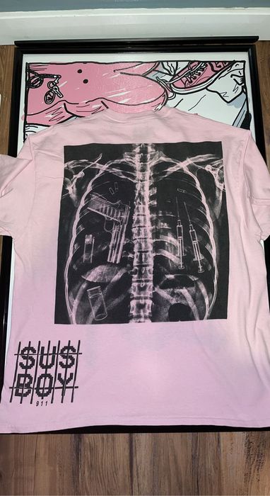 lil peep x sus boy limited edition pink tee