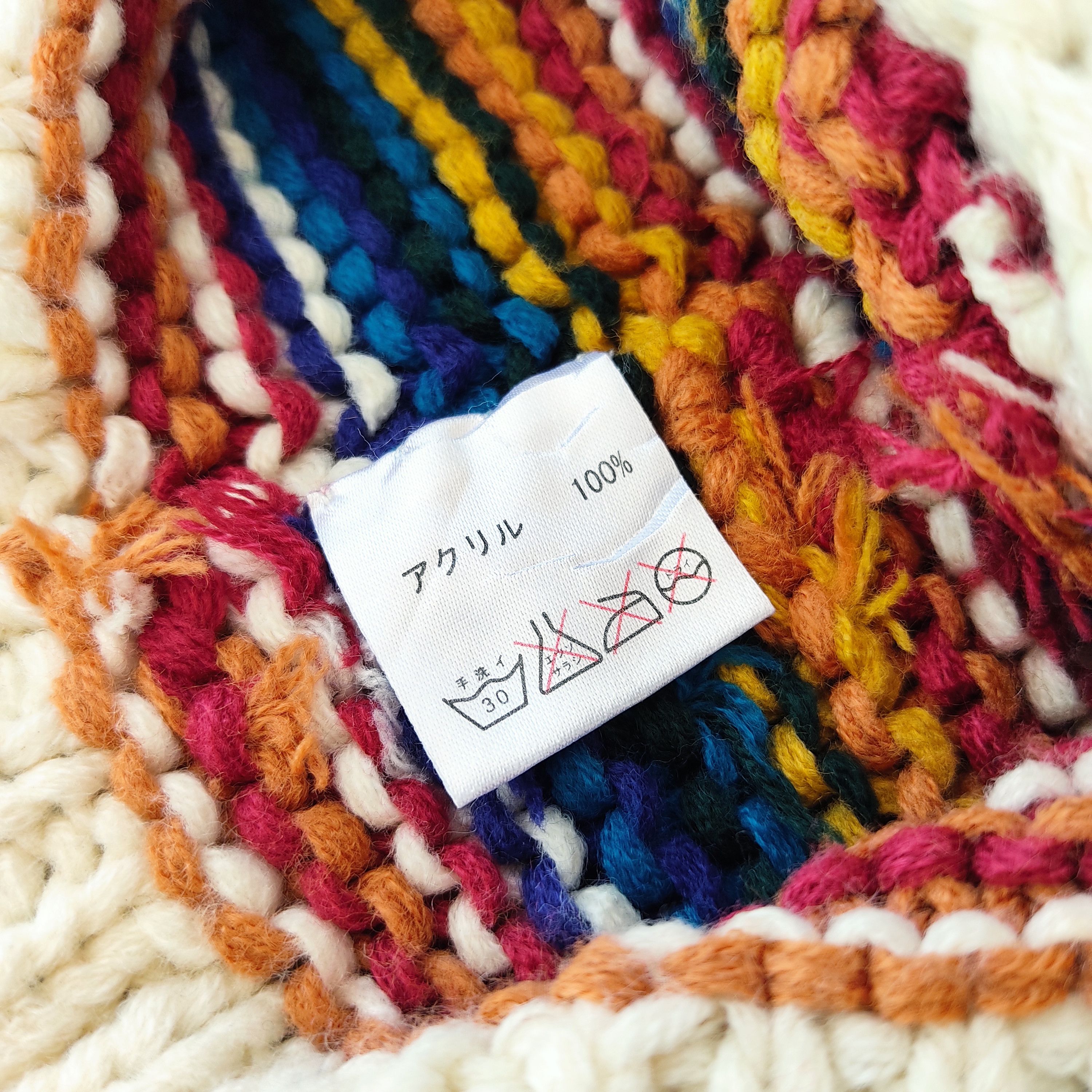 Cross Colours × Japanese Brand Multi Colour Beanie Knitewear Size ONE SIZE - 6 Thumbnail