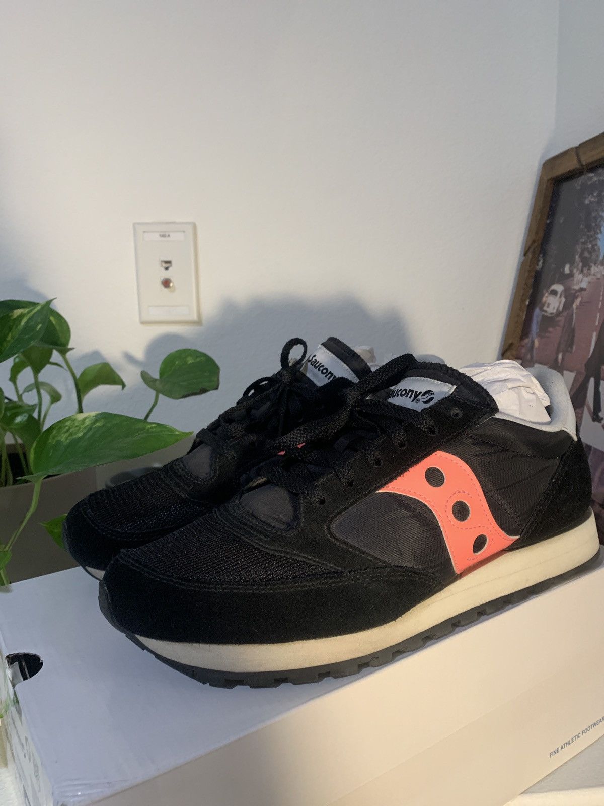 Saucony Jazz Original Vintage Black Pink. Sz. 10 Used Footwear