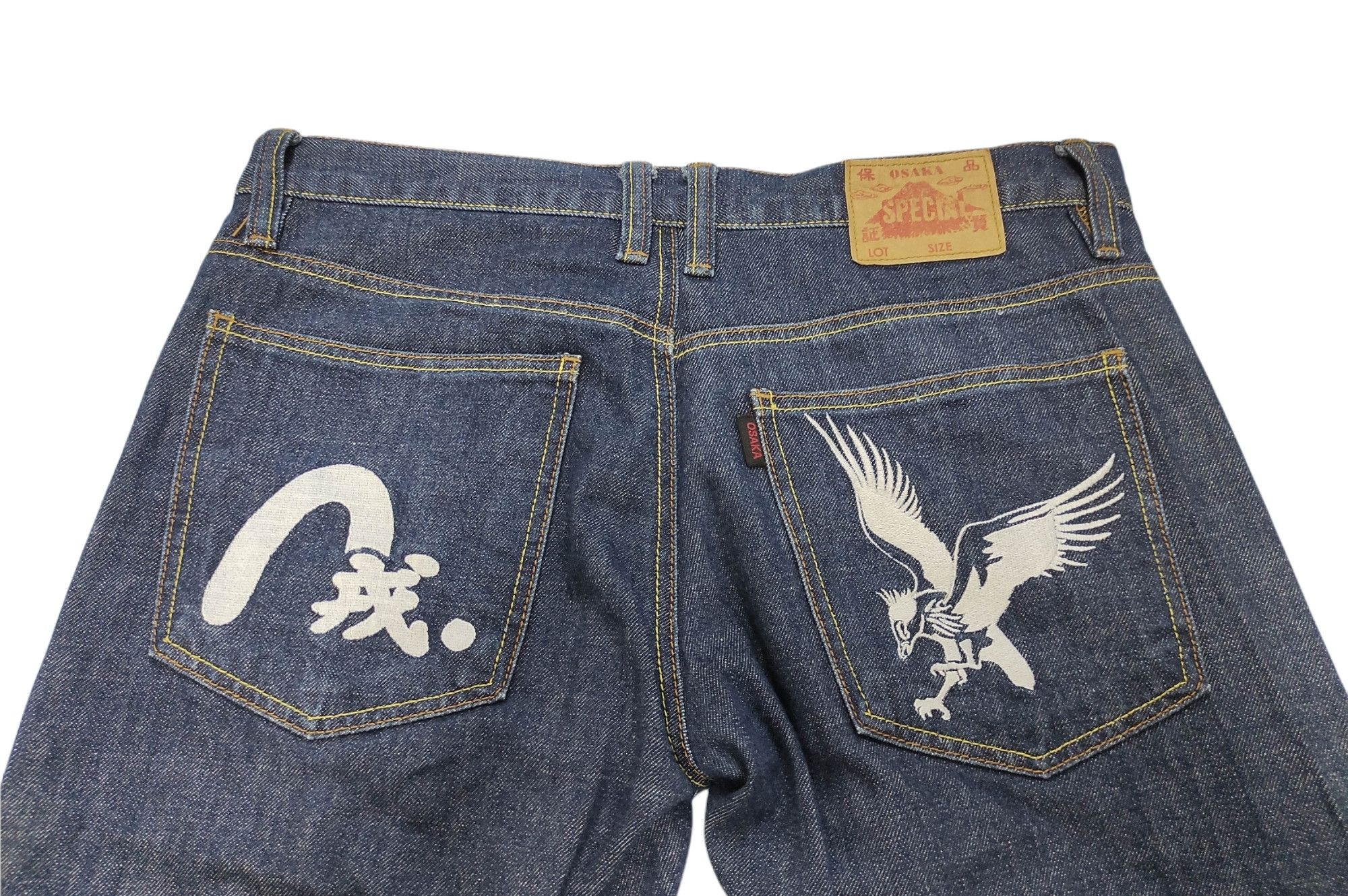 Japanese Brand JAPANESE BRAND OSAKA SPECIAL EMBROIDERED EAGLE DENIM JEANS Size US 34 / EU 50 - 4 Thumbnail