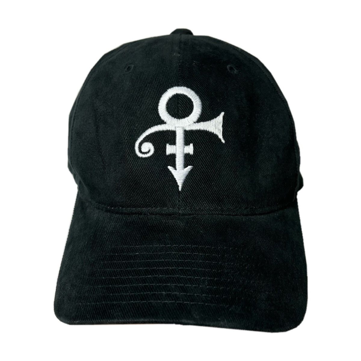 thumbnail interactive-video image 1 of Prince Love Symbol Baseball Hat - Official Black Cap With Purple Bandana 1 of 11