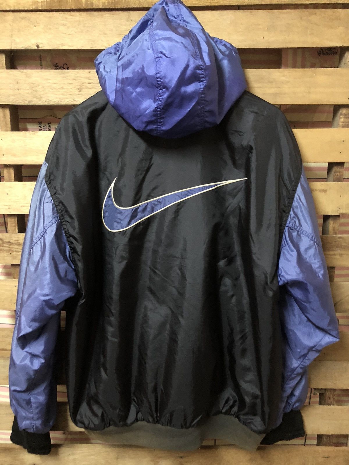 Vintage 90s Nike Big Swoosh Basketball Hoodie Jacket