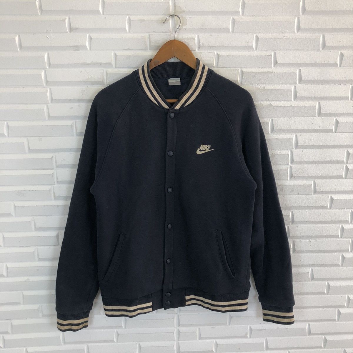 Nike × Vintage NIKE ATHLETICS SNAPBUTTON VARSITY JACKET Size US M / EU 48-50 / 2 - 4 Thumbnail
