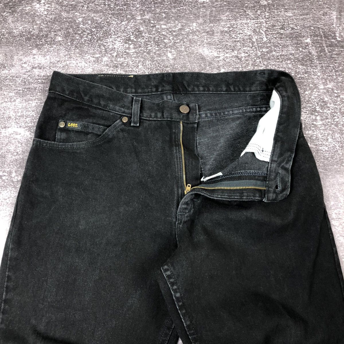 Lee Vintage 90s Lee 33x30 Made in USA Black Washed Denim Size US 33 - 8 Thumbnail
