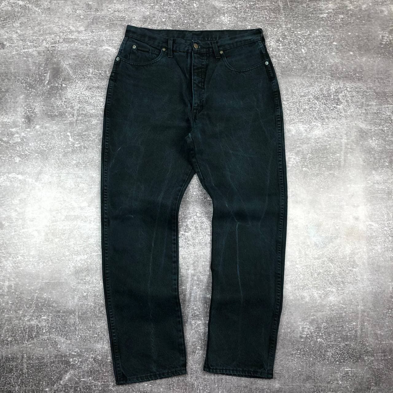 Vintage Vintage 90s Wrangler Made in UK Navy Washed Faded Size US 33 - 1 Thumbnail