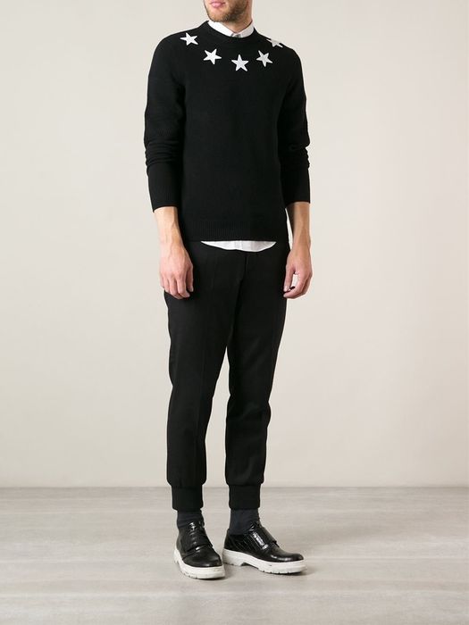 Givenchy Star Neckline Knitted Jumper Black