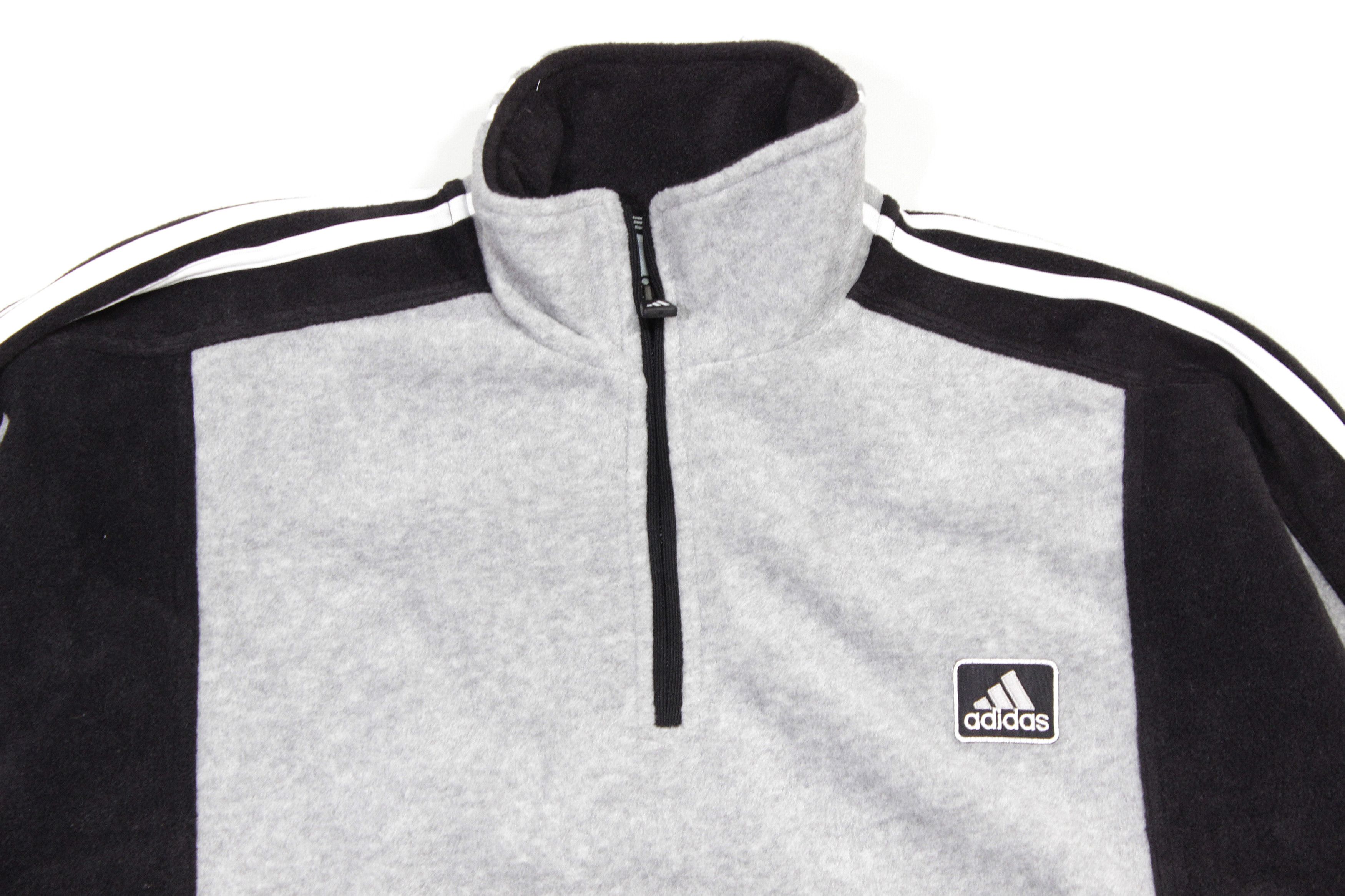 Adidas 90S Logo Fleece Jacket Size US L / EU 52-54 / 3 - 3 Thumbnail