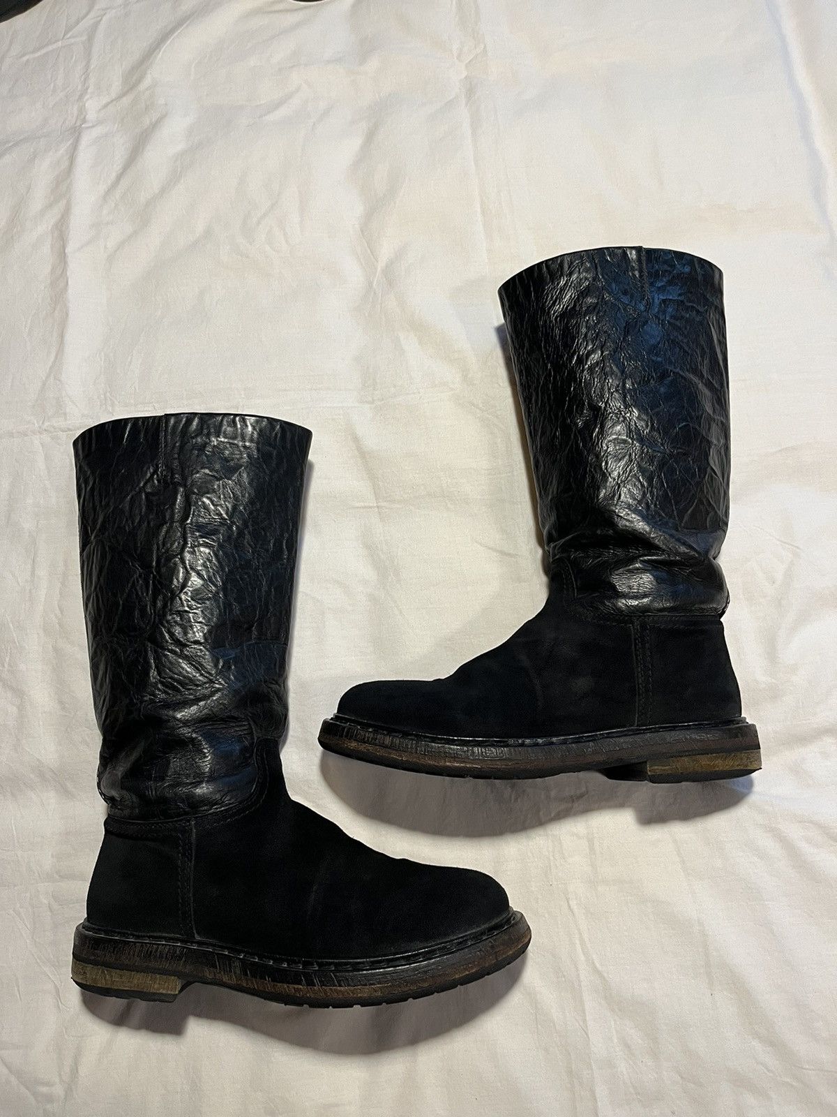 靴 11AW\"Ann Demeulemeester\"pirates boots Ann Demeulemeester black pirate boots with curved heel (40