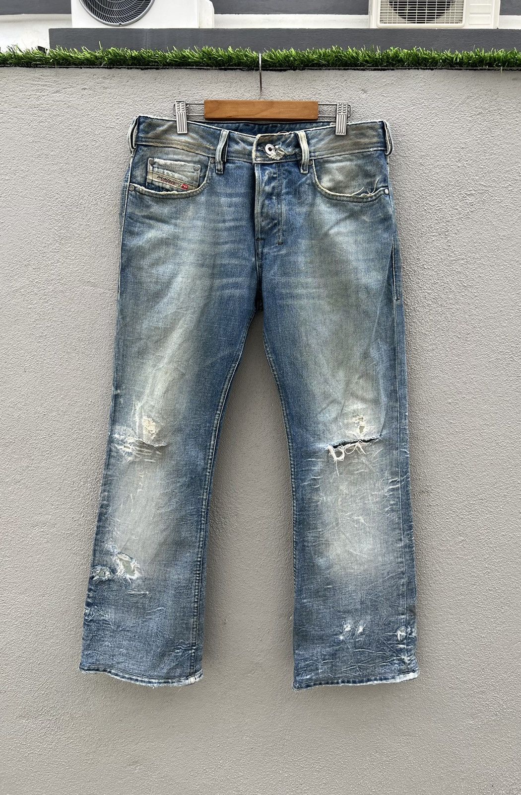 Diesel Made In Italy Button Up Distressed Denim Jeans