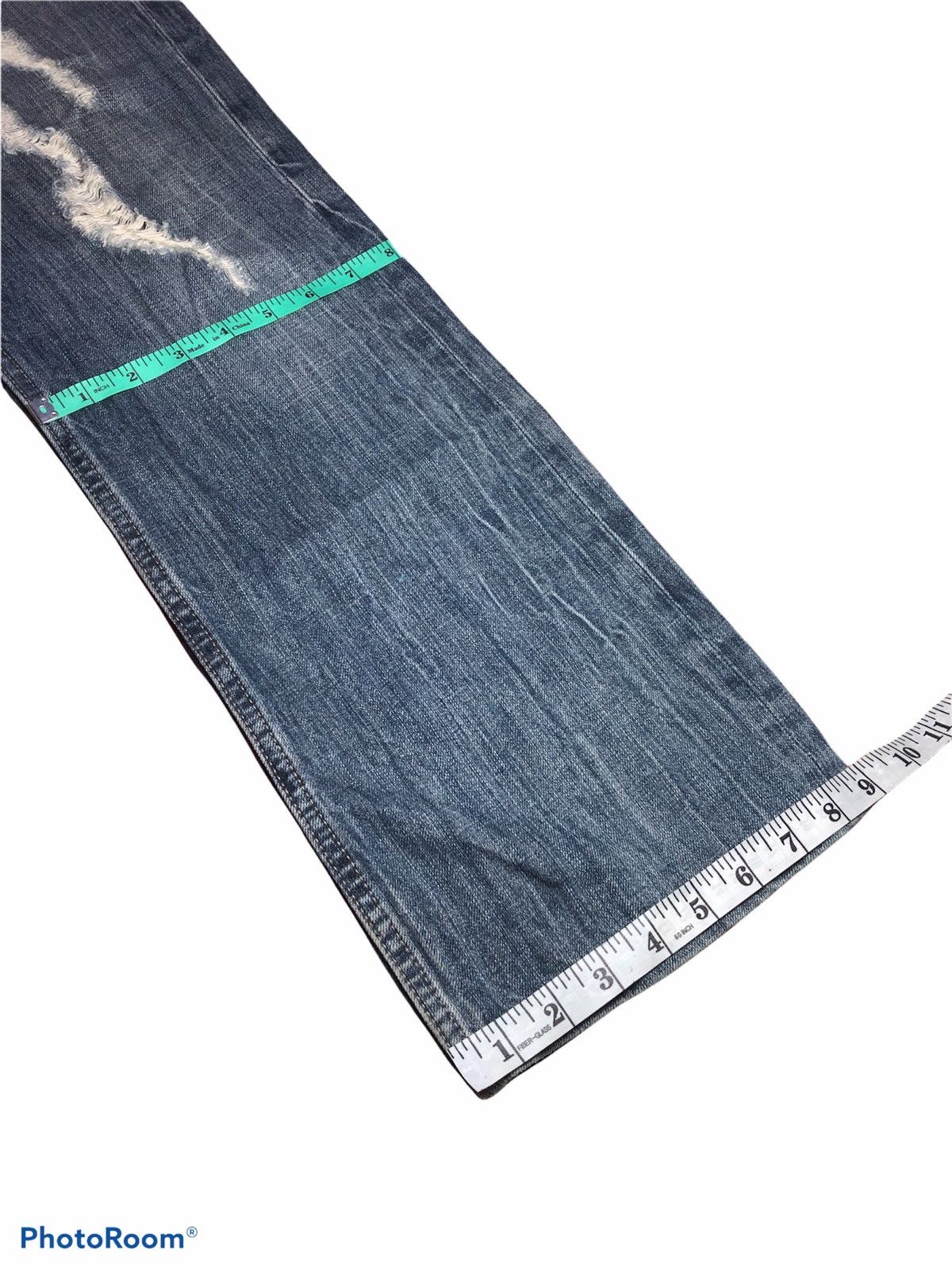 Japanese Brand FLARED⚡️⚡️⚡️DISTRESSED BUCKLE BACK DENIM Size US 31 - 7 Thumbnail