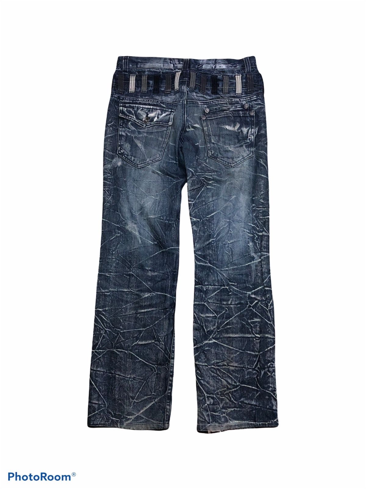 Japanese Brand NYLAUS DOUBLE WAIST ELECTRIC WASHED DENIM Size US 32 / EU 48 - 3 Thumbnail