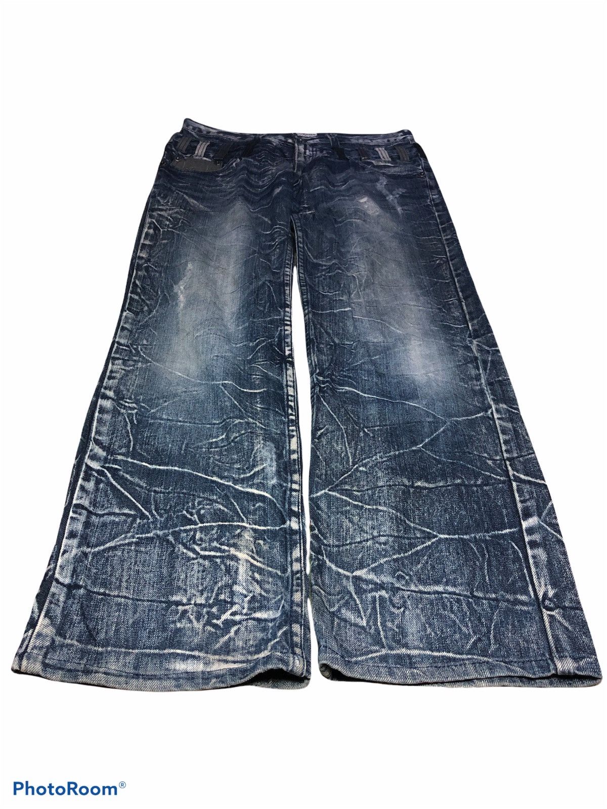Japanese Brand NYLAUS DOUBLE WAIST ELECTRIC WASHED DENIM Size US 32 / EU 48 - 2 Thumbnail