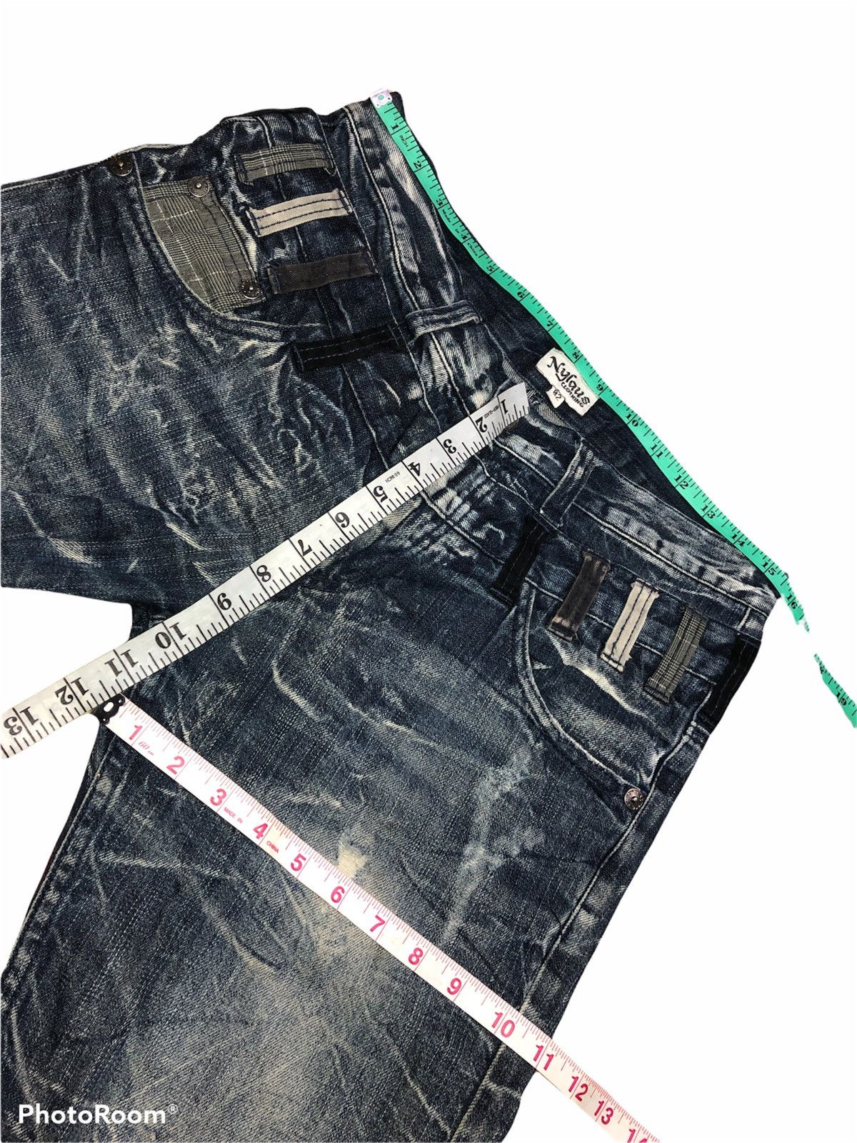 Japanese Brand NYLAUS DOUBLE WAIST ELECTRIC WASHED DENIM Size US 32 / EU 48 - 7 Thumbnail