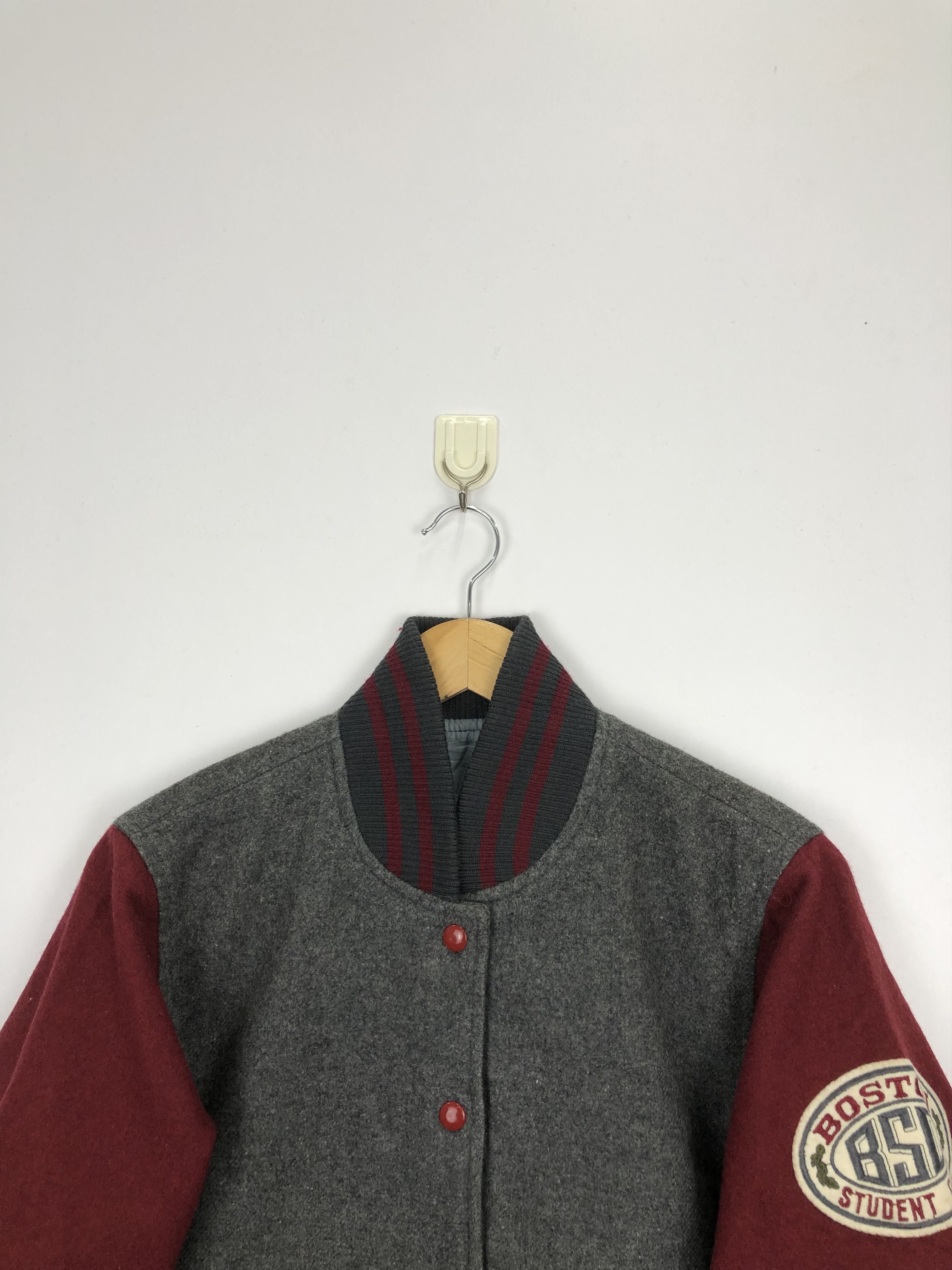 Vintage Vintage 90s Boston Student Club Varsity Jacket Wool V0359 Size US M / EU 48-50 / 2 - 2 Thumbnail