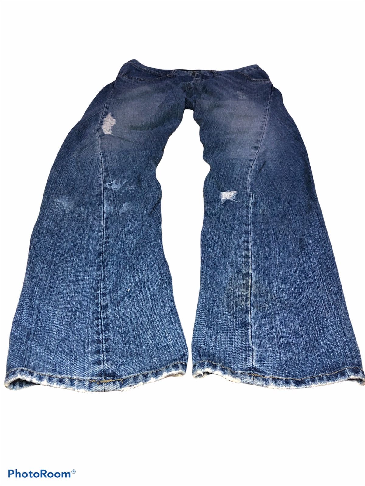 Japanese Brand TWIST LEG DISTRESSED DENIM Size US 32 / EU 48 - 2 Thumbnail