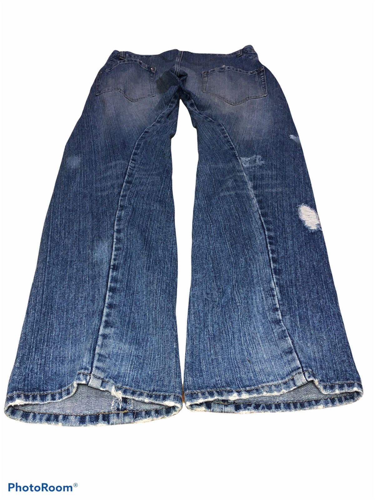 Japanese Brand TWIST LEG DISTRESSED DENIM Size US 32 / EU 48 - 4 Thumbnail