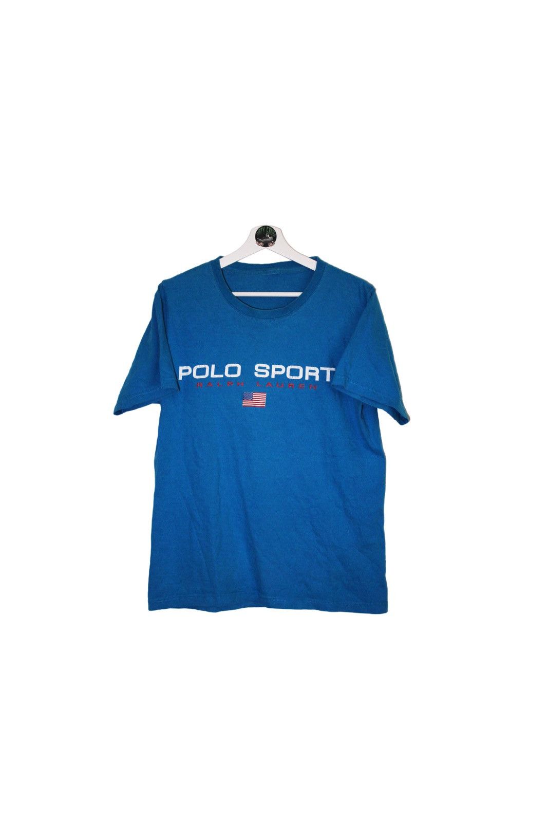 Polo Ralph Lauren × Ralph Lauren × Vintage Vintage Polo Sport T Shirt Spell out Logo Light Blue 90s Size US L / EU 52-54 / 3 - 1 Thumbnail