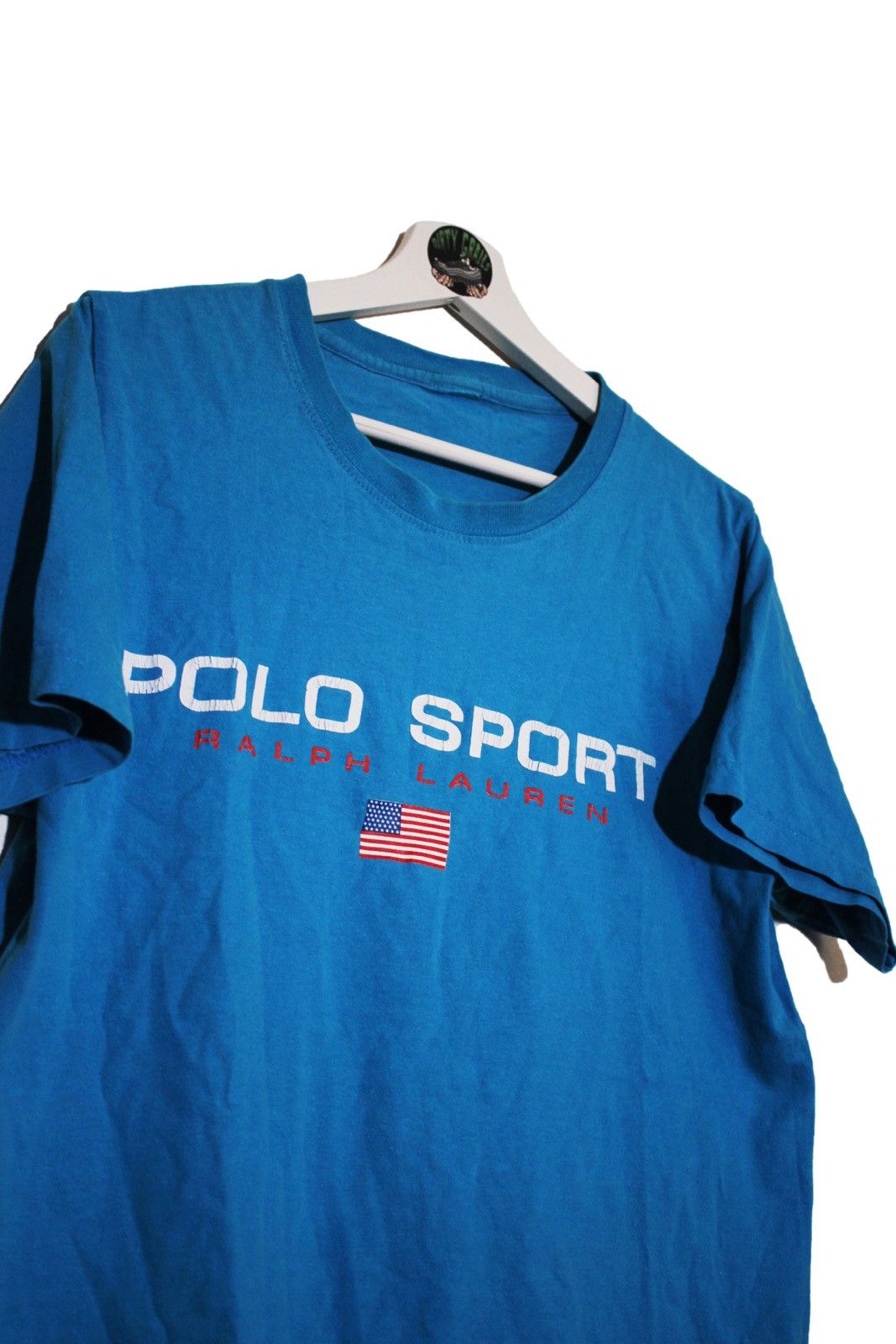 Polo Ralph Lauren × Ralph Lauren × Vintage Vintage Polo Sport T Shirt Spell out Logo Light Blue 90s Size US L / EU 52-54 / 3 - 2 Thumbnail
