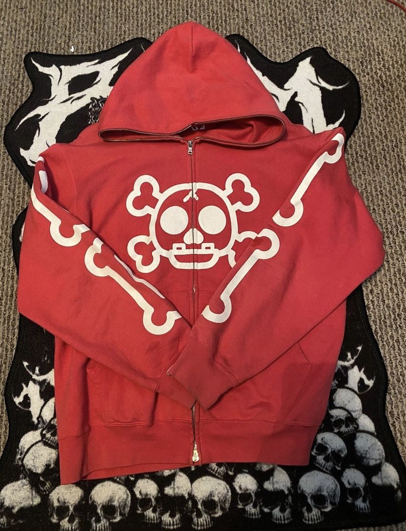 Bape RARE Red Bones Skeleton Bape Hoodie Grailed