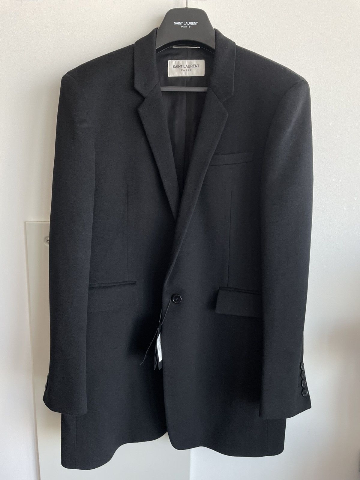 Hedi Slimane × Saint Laurent Paris × Yves Saint Laurent $4,200 Value Runway Saint Laurent Cashmere Wool Coat Size US L / EU 52-54 / 3 - 3 Thumbnail