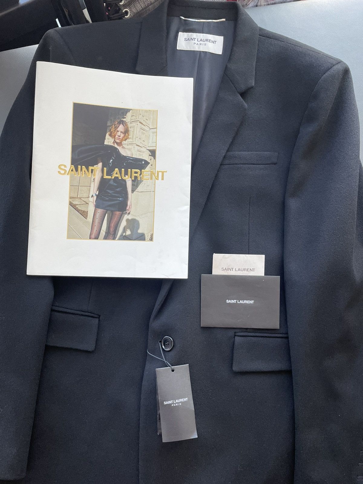 Hedi Slimane × Saint Laurent Paris × Yves Saint Laurent $4,200 Value Runway Saint Laurent Cashmere Wool Coat Size US L / EU 52-54 / 3 - 5 Thumbnail