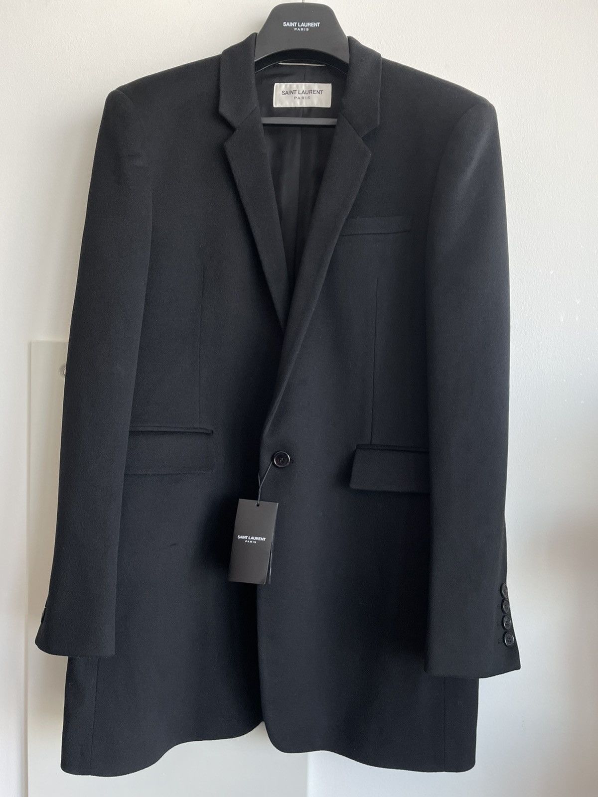 Hedi Slimane × Saint Laurent Paris × Yves Saint Laurent $4,200 Value Runway Saint Laurent Cashmere Wool Coat Size US L / EU 52-54 / 3 - 2 Thumbnail