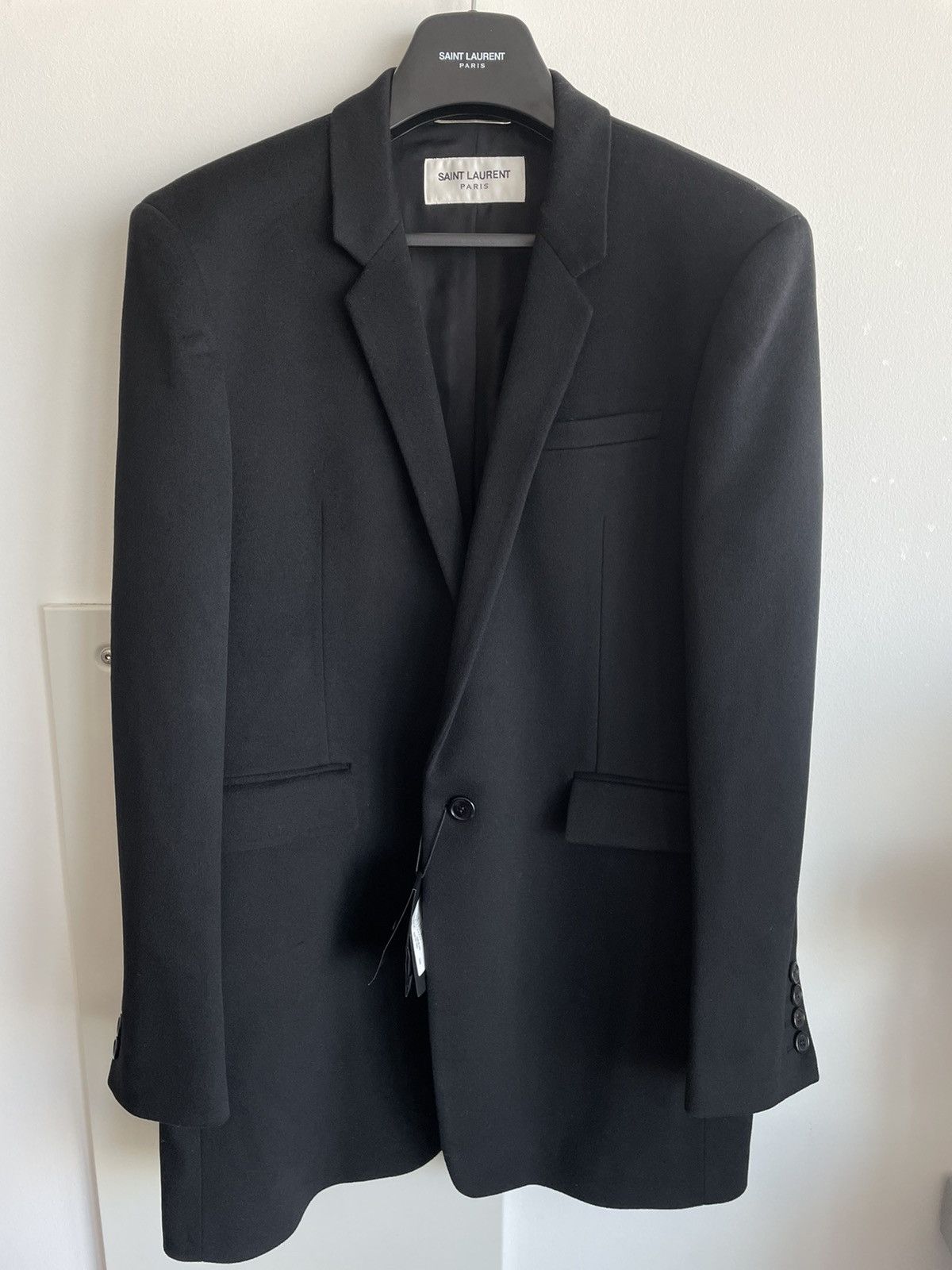 Hedi Slimane × Saint Laurent Paris × Yves Saint Laurent $4,200 Value Runway Saint Laurent Cashmere Wool Coat Size US L / EU 52-54 / 3 - 10 Thumbnail