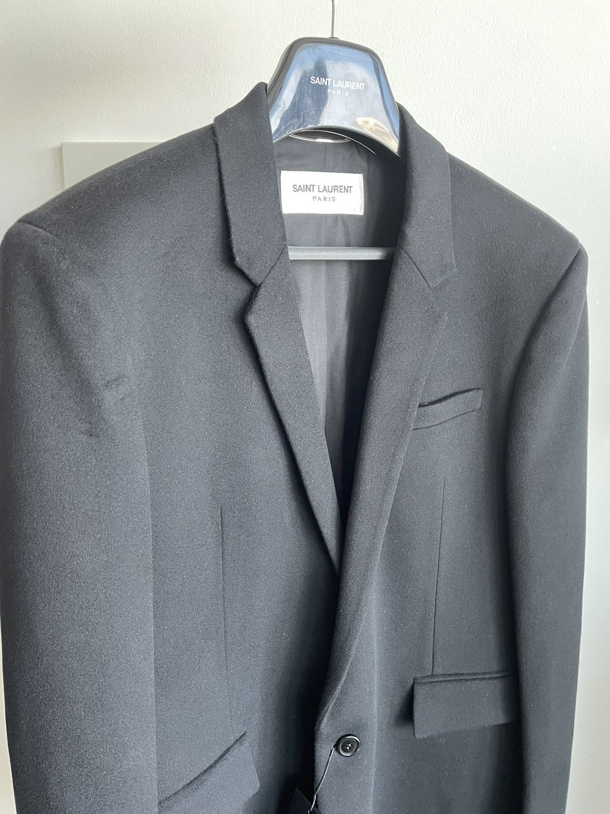 Hedi Slimane × Saint Laurent Paris × Yves Saint Laurent $4,200 Value Runway Saint Laurent Cashmere Wool Coat Size US L / EU 52-54 / 3 - 17 Thumbnail