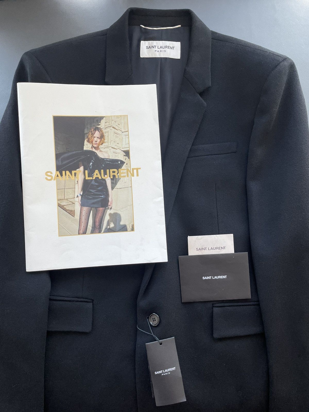 Hedi Slimane × Saint Laurent Paris × Yves Saint Laurent $4,200 Value Runway Saint Laurent Cashmere Wool Coat Size US L / EU 52-54 / 3 - 1 Thumbnail