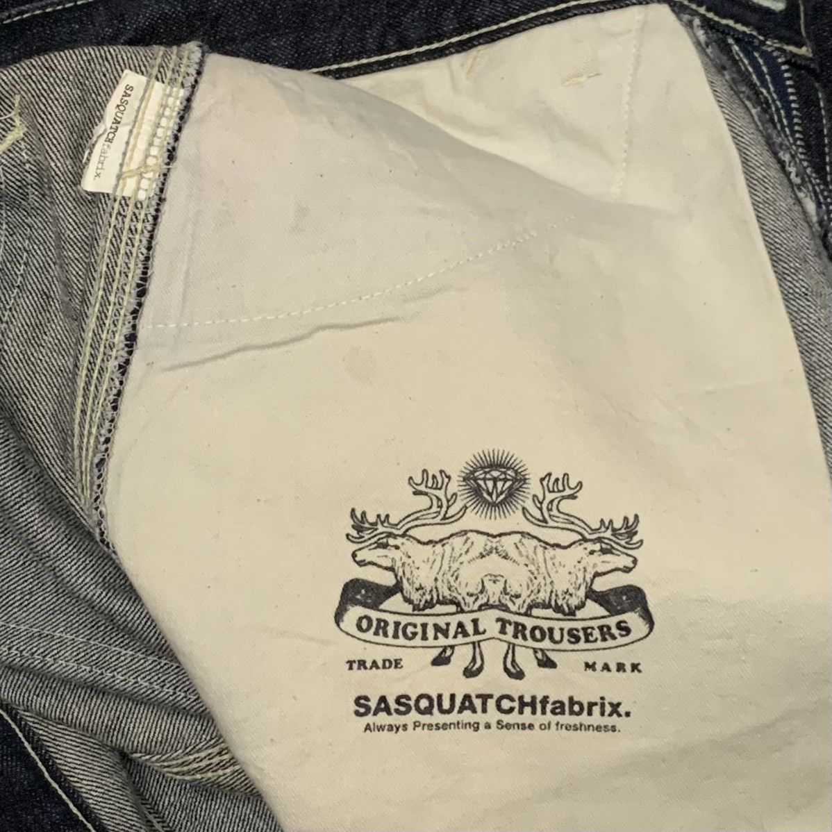 Sasquatchfabrix Worker Raw Denim Indigo Jeans Size US 33 - 11 Thumbnail