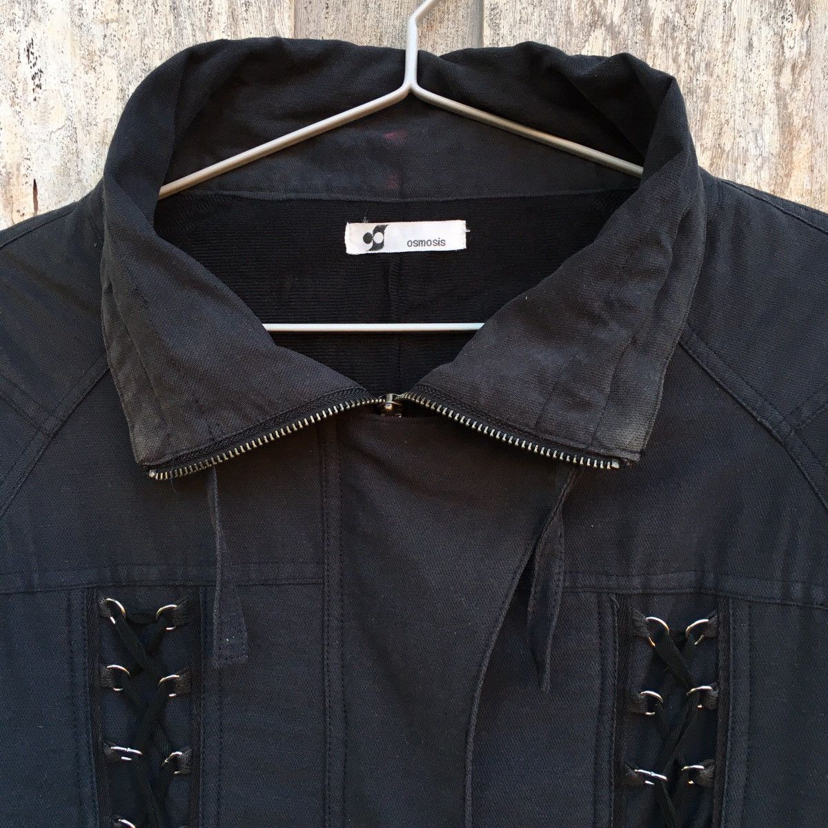 Japanese Brand Osmosis Zipper Button Jacket Lace Up Punk OutWear Size M / US 6-8 / IT 42-44 - 2 Thumbnail