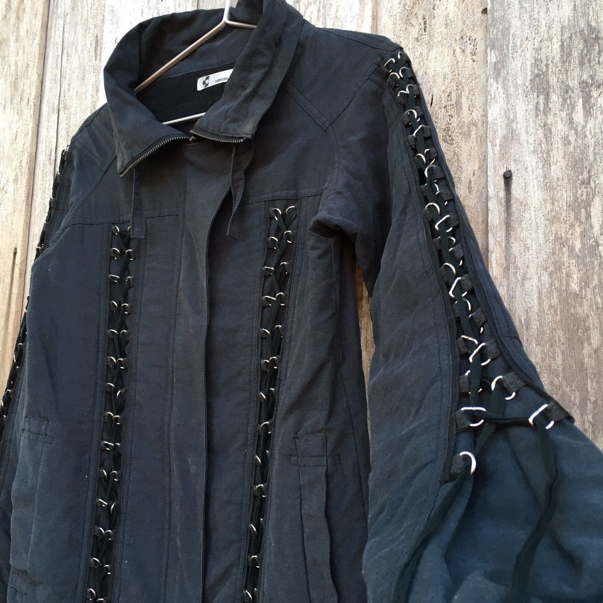 Japanese Brand Osmosis Zipper Button Jacket Lace Up Punk OutWear Size M / US 6-8 / IT 42-44 - 5 Thumbnail