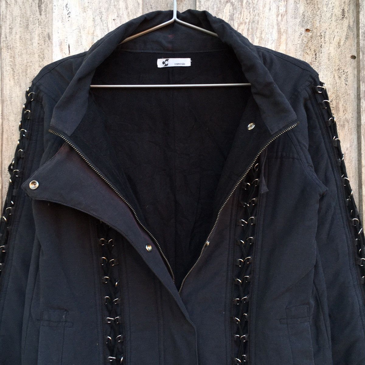Japanese Brand Osmosis Zipper Button Jacket Lace Up Punk OutWear Size M / US 6-8 / IT 42-44 - 4 Thumbnail