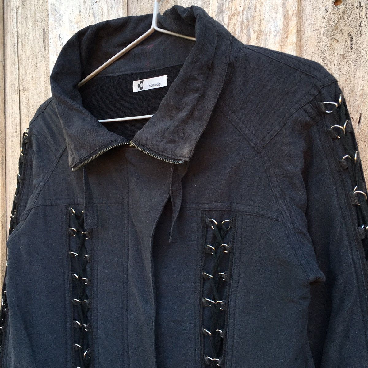 Japanese Brand Osmosis Zipper Button Jacket Lace Up Punk OutWear Size M / US 6-8 / IT 42-44 - 3 Thumbnail