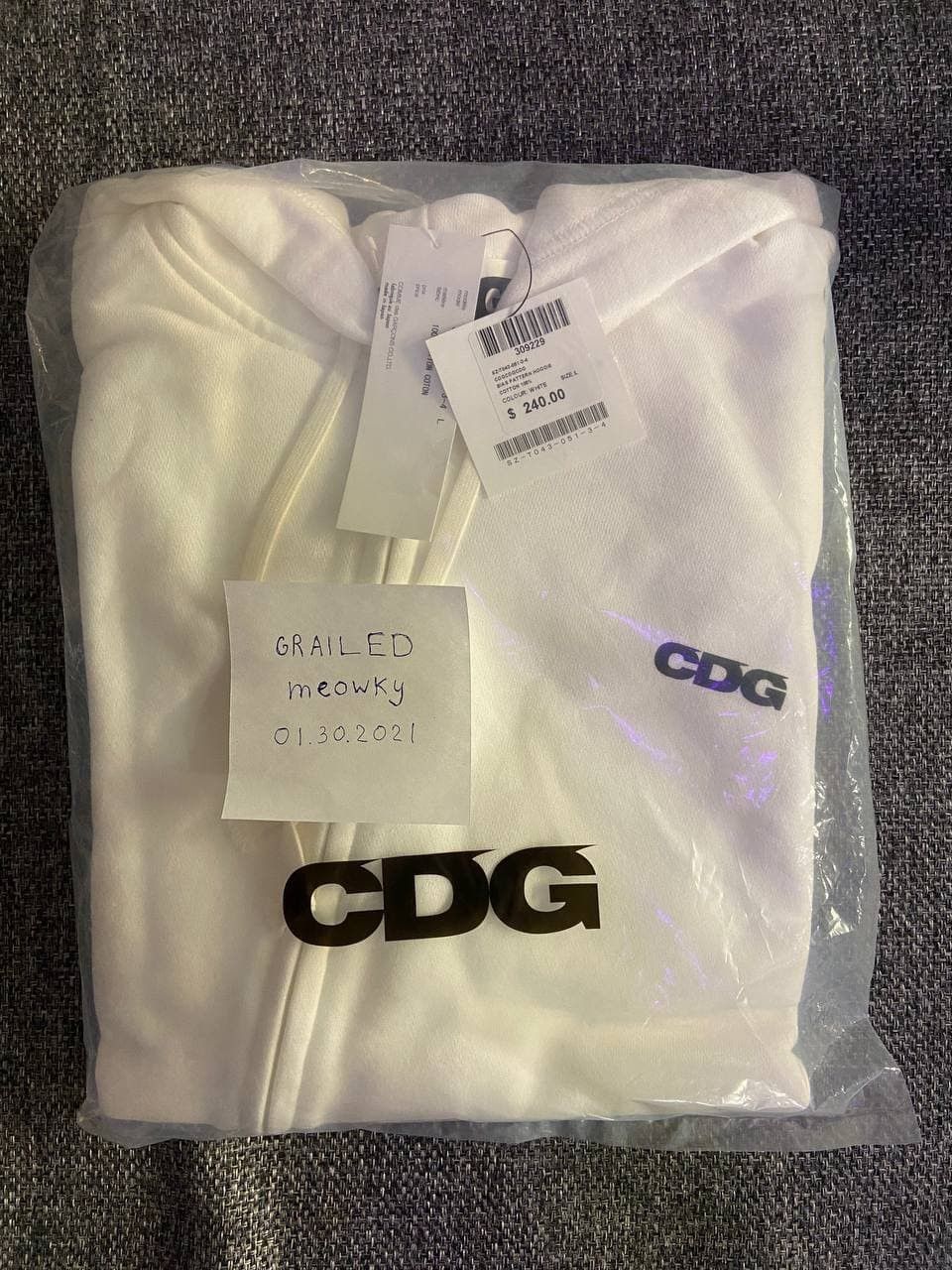 【COMME des GARCONS】CDG BIAS HOODED SWEATSHIRT OVERSIZED SWEATSHIRT