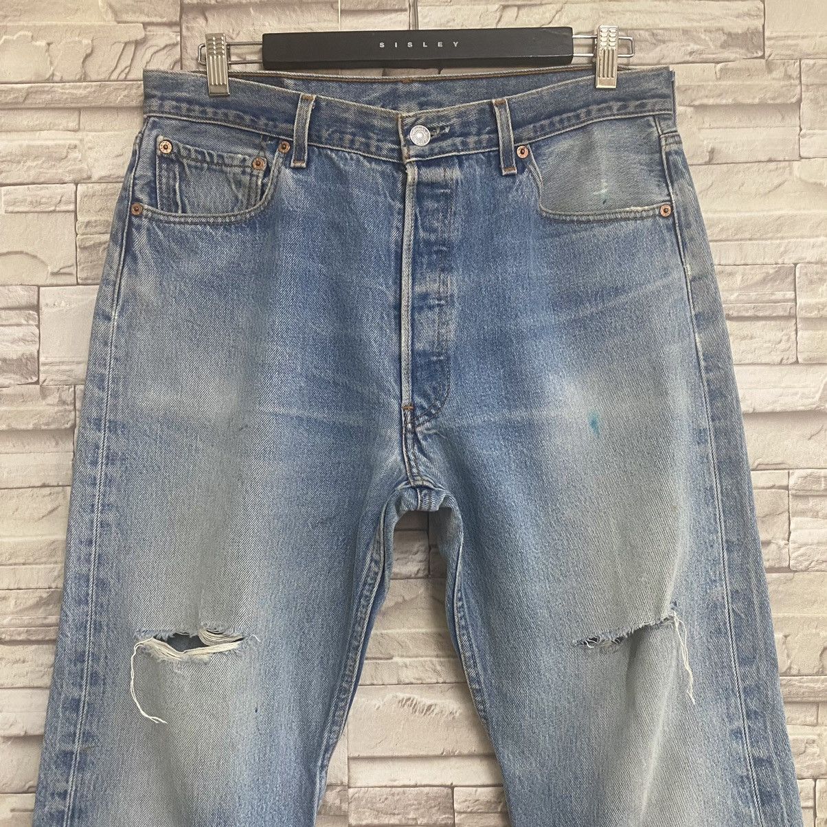 Levi's Vintage Levis 501xx Distressed Jeans 34x30 Size US 34 / EU 50 - 4 Thumbnail