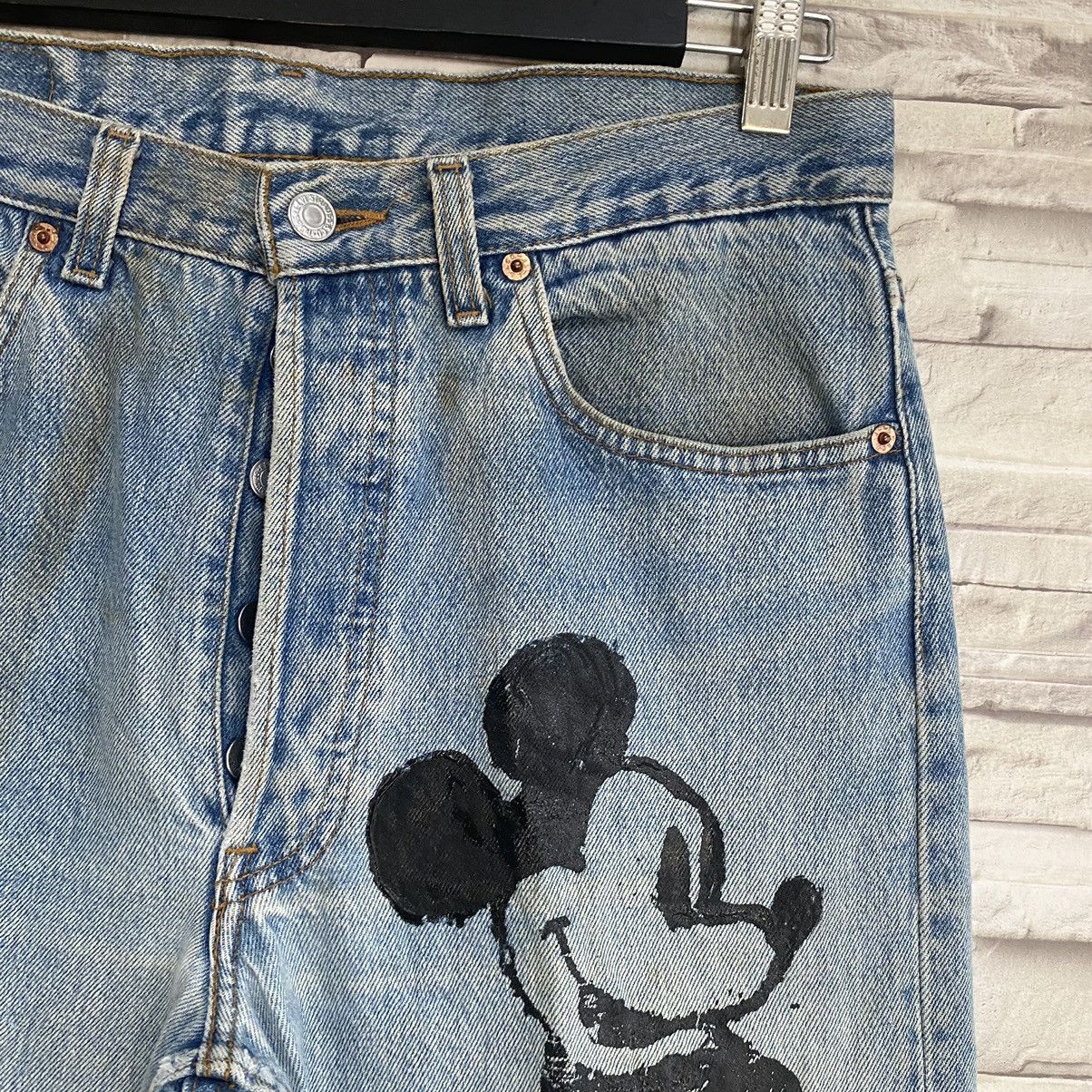 Levi's Vintage Levis 501 Custom Distressed Mickey Painter Jeans Size US 32 / EU 48 - 7 Thumbnail