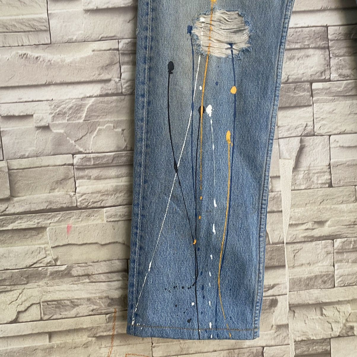 Levi's Vintage Levis 501 Custom Distressed Mickey Painter Jeans Size US 32 / EU 48 - 10 Thumbnail