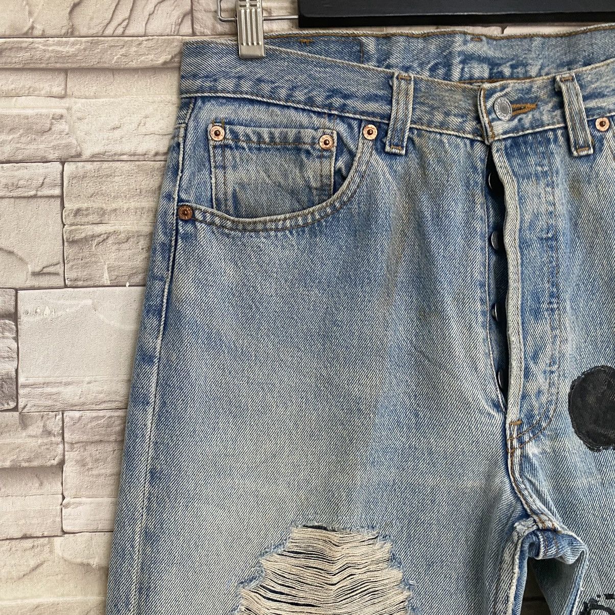 Levi's Vintage Levis 501 Custom Distressed Mickey Painter Jeans Size US 32 / EU 48 - 6 Thumbnail