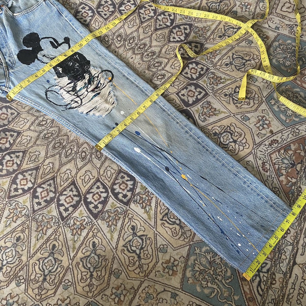 Levi's Vintage Levis 501 Custom Distressed Mickey Painter Jeans Size US 32 / EU 48 - 22 Thumbnail
