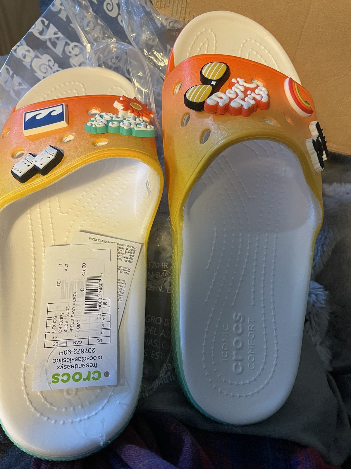 Crocs CROCS x Free & Easy - Don't Trip Rainbow-Fade Slides 11US Size US 11 / EU 44 - 5 Thumbnail