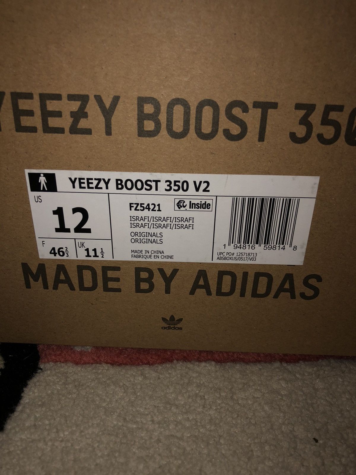 Adidas Yeezy Boost 350 V2 Israfil Size US 12 / EU 45 - 12 Thumbnail