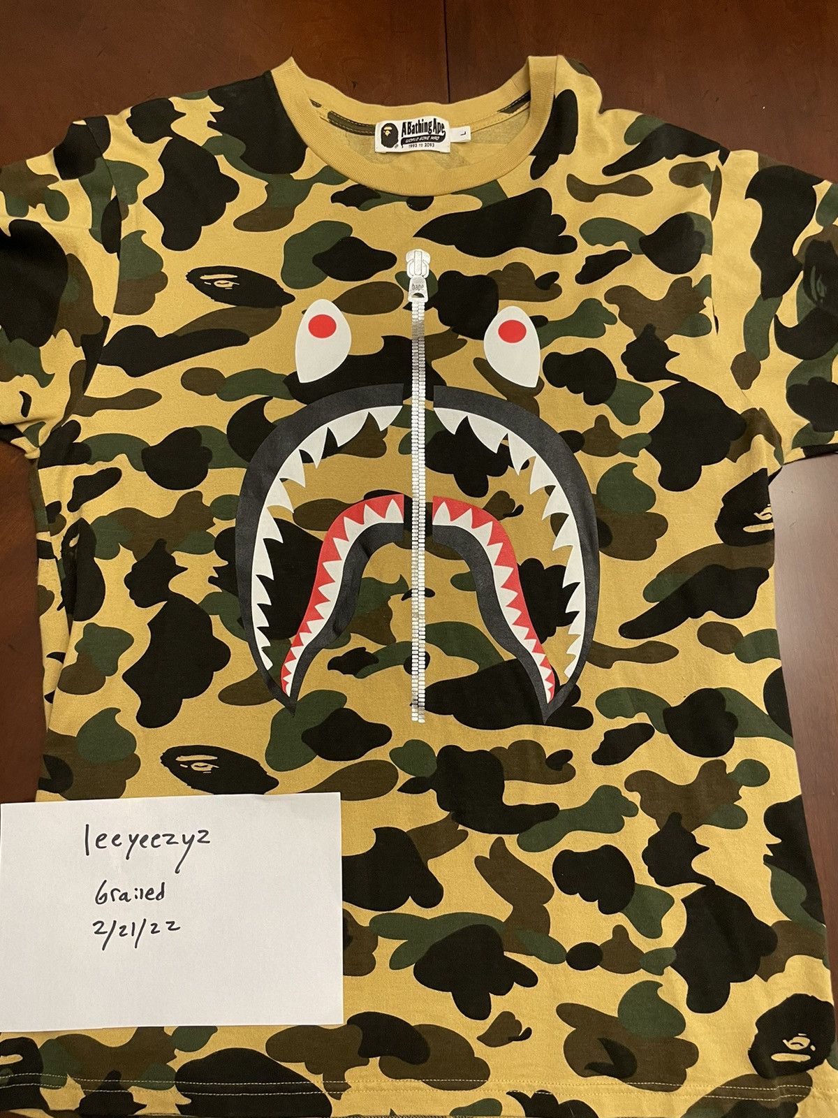 BAPE 1st Camo Shark Tee Yellow/Camo