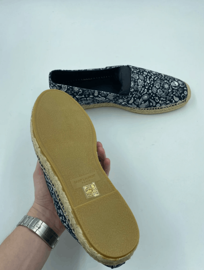 Saint Laurent Paris Saint Laurent Patterned Logo Espadrilles Size US 8 / EU 41 - 6 Thumbnail