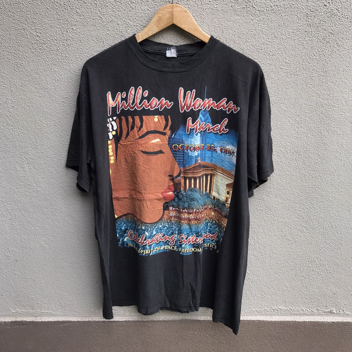 Rap Tees Vintage 90s MILLION WOMAN MARCH rap tee design Size US XL / EU 56 / 4 - 1 Thumbnail
