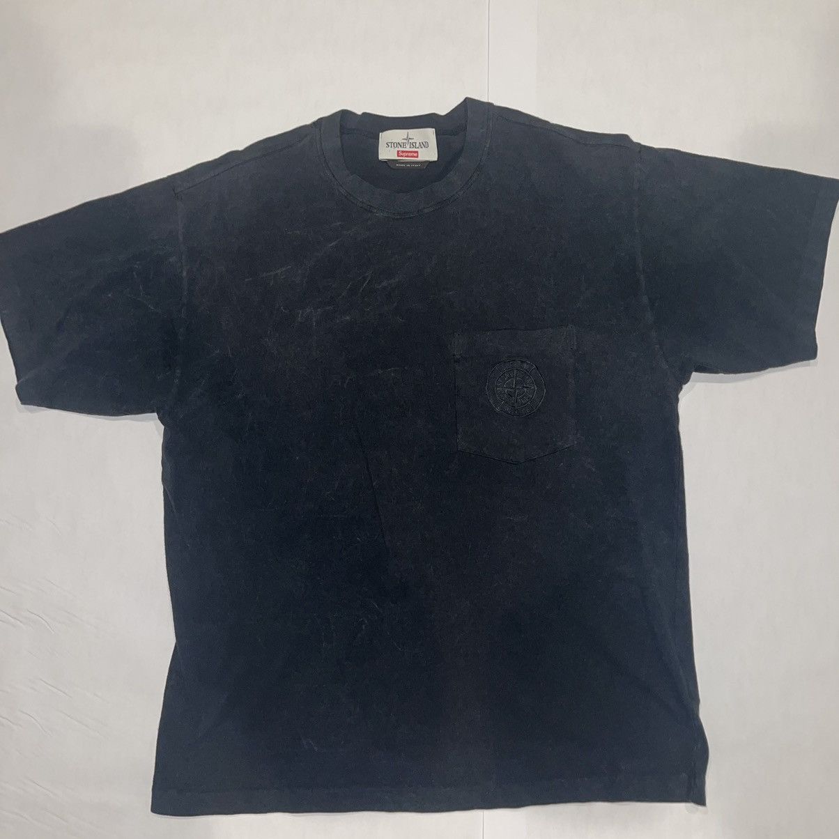 Supreme × Stone  Pocket Tee Black Supreme Stone Island Pocket Tee Black Men's - SS19 - US